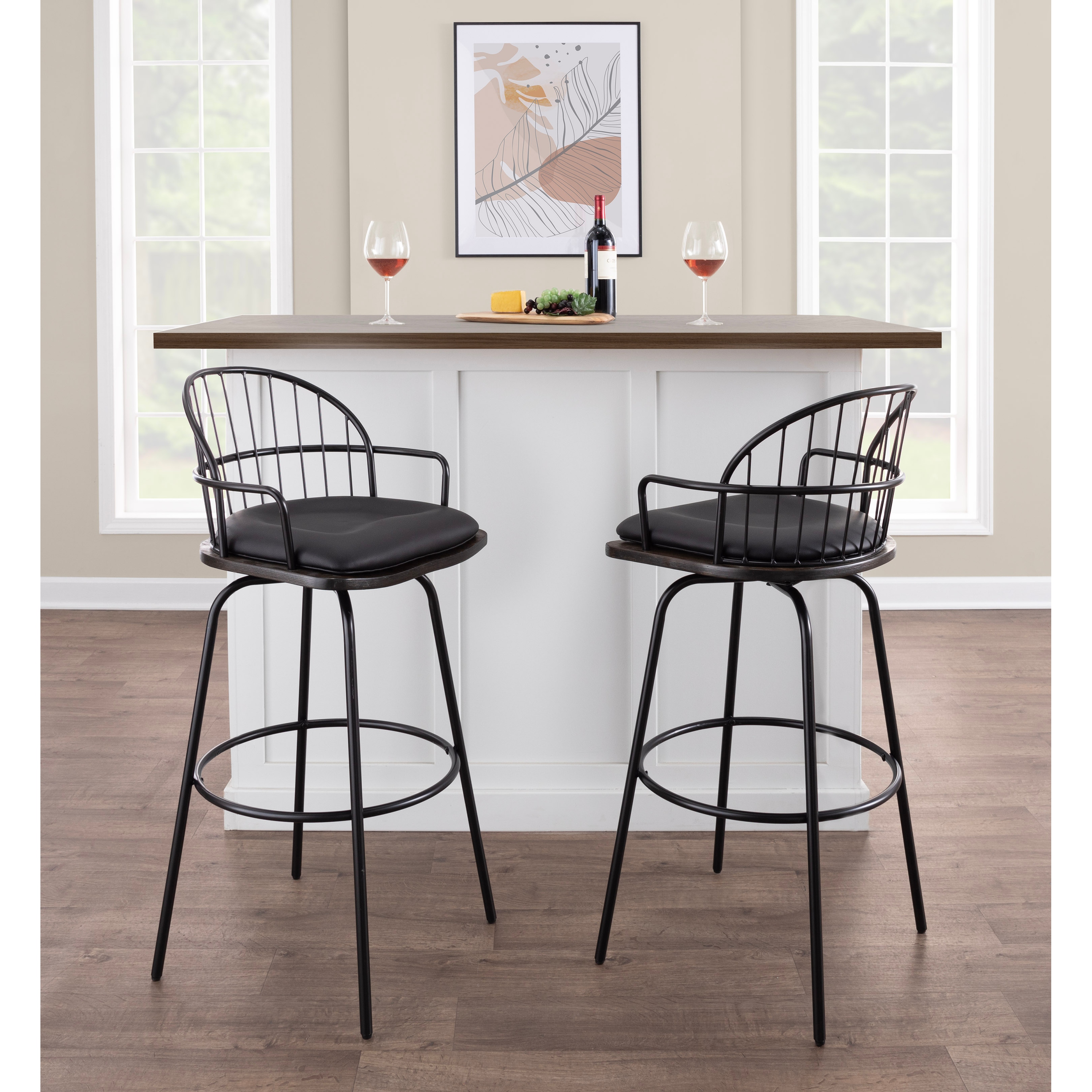 Metal bar stools with backs and arms top