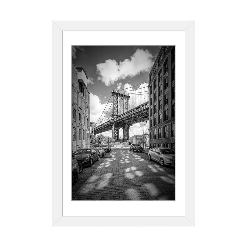 iCanvas "New York City Manhattan Bridge" by Melanie Viola PFA - White - 32x24x1