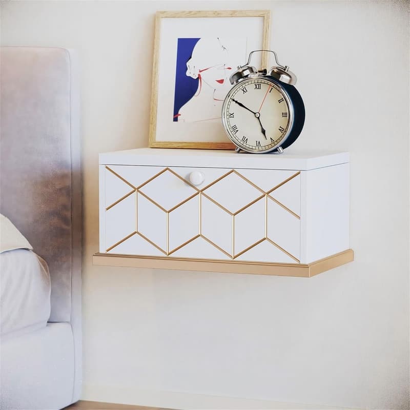 Floating Shelves for Wall - 15.4"D x 9"W x 7"H - White