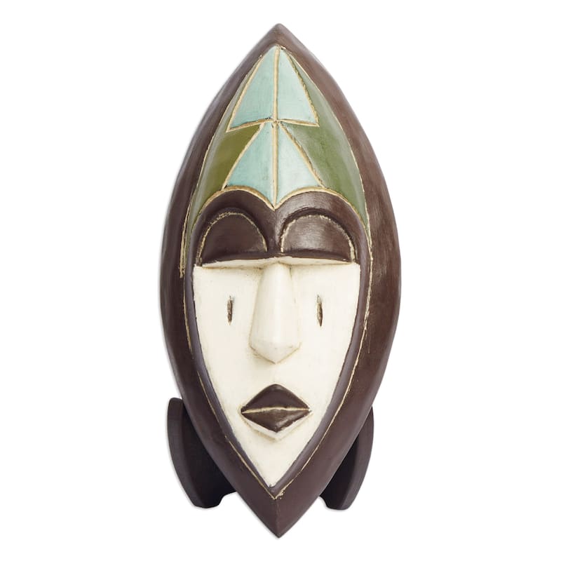 Novica Handmade Patience African Beaded Wood Mask