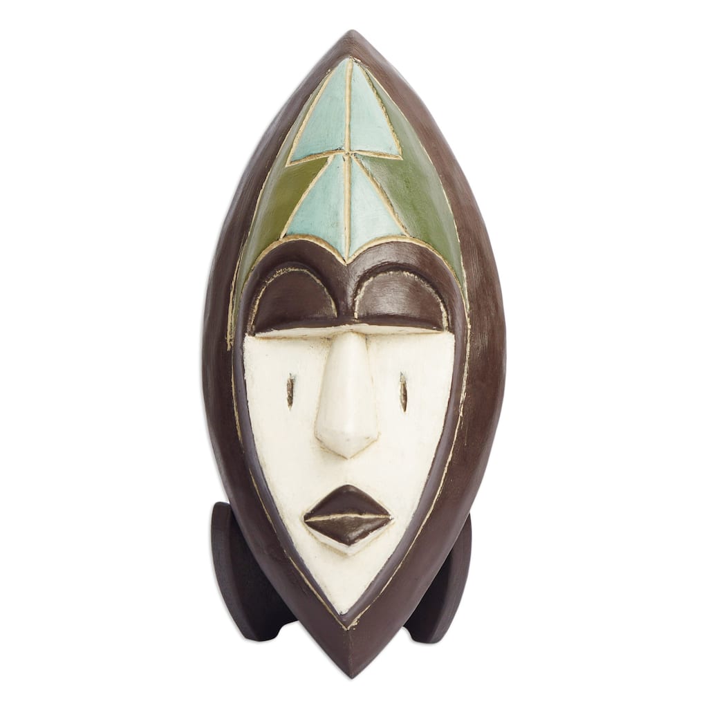 Novica Handmade Patience African Beaded Wood Mask