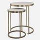 preview thumbnail 2 of 5, Open Frame Functional Nesting Tables - 24" - Brass Plated Finish - Set of 2