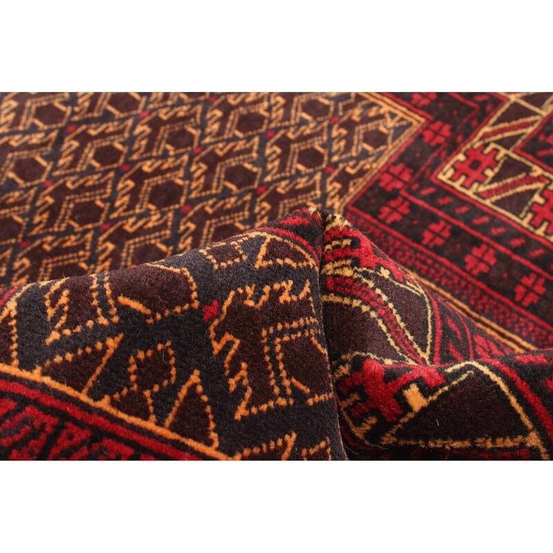 ECARPETGALLERY Hand-knotted Teimani Burgundy Wool Rug - 2'10 x 4'6