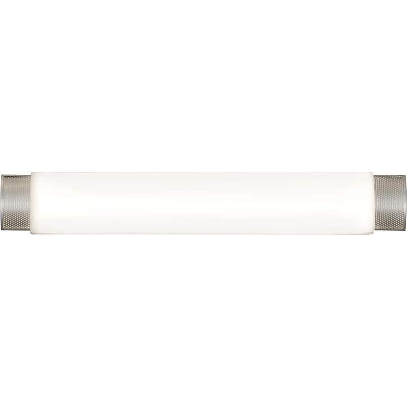 Charlotte 41-inch Satin Nickel LED Vanity, White Shade - Satin Nickel