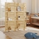 preview thumbnail 25 of 41, HOMCOM 5 Panel 67" Tall Wood Room Divider, Privacy Screen with 3 Display Shelves, and Folding Storage for Bedroom or Home Office