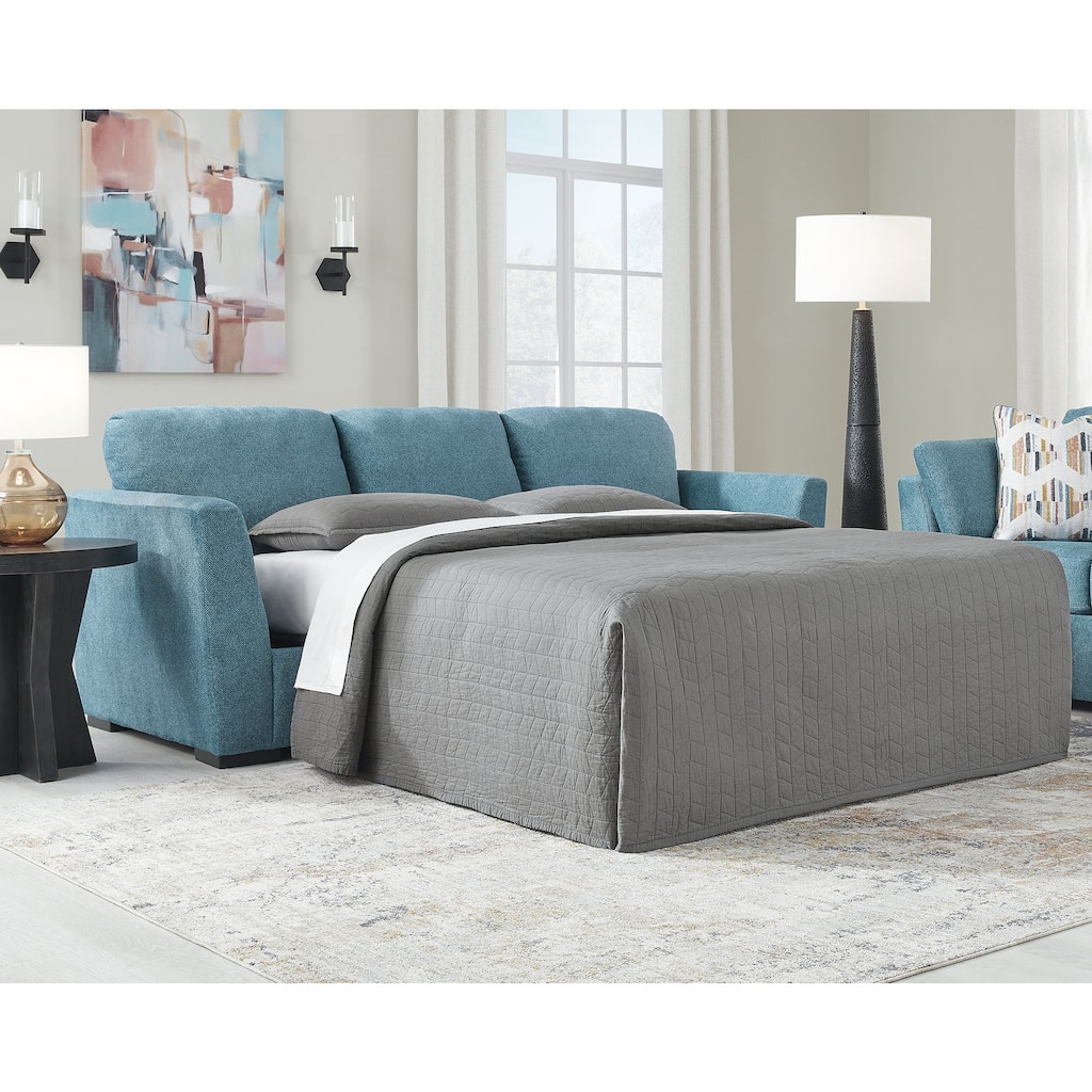 Signature Design by Ashley Keerwick Teal Queen Sofa Sleeper - 94" W x 41" D x 39" H