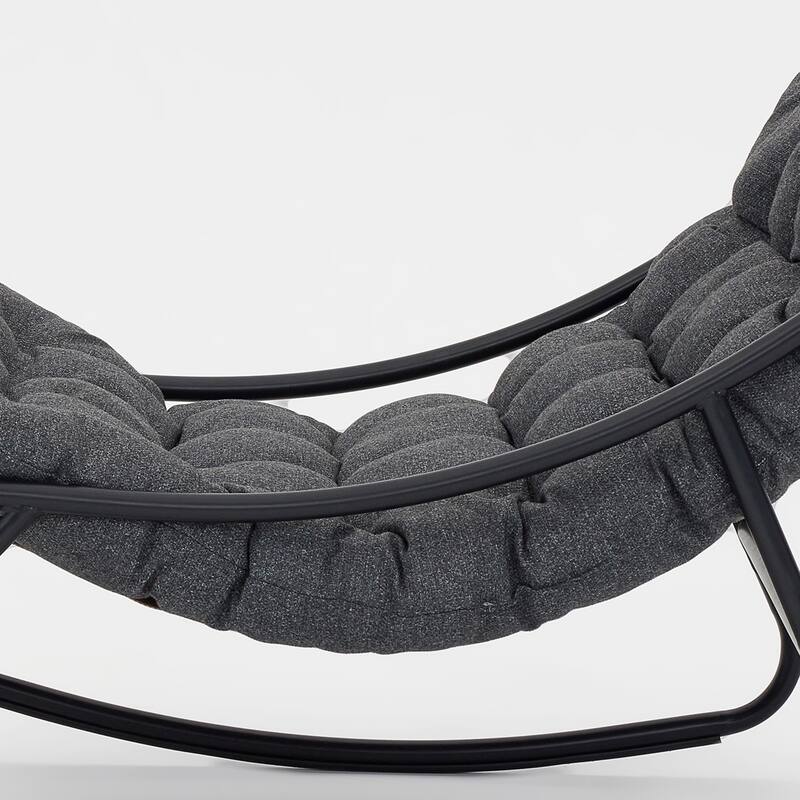 2 Set Outdoor Patio Scoop Rocking Lounge Chair with Cushions