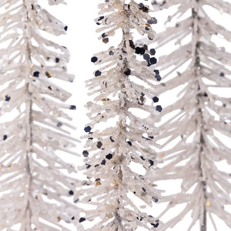 Kurt Adler Silver Glittered Miniature Tree Set