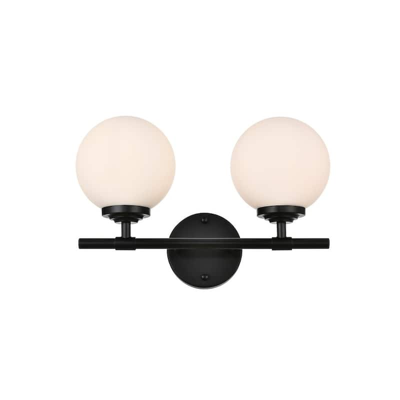 Ash 1 Light Black and Frosted White Bath Sconce