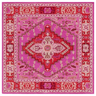 SAFAVIEH Handmade Bellagio Gracia Modern Oriental Wool Rug - Red/Pink - 5' Square