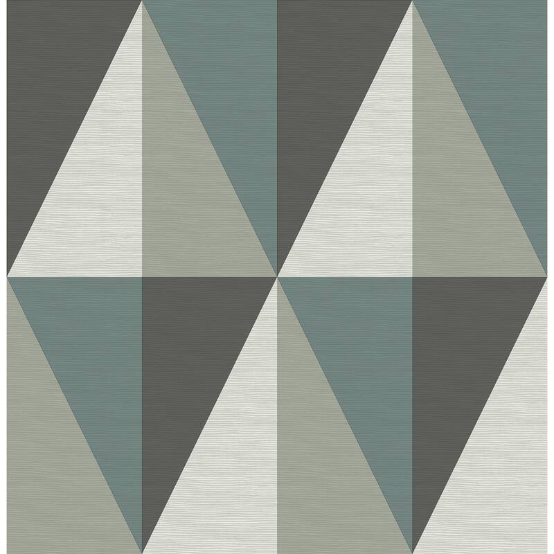 A-Street Prints Aspect Teal Geometric Faux Grasscloth Wallpaper