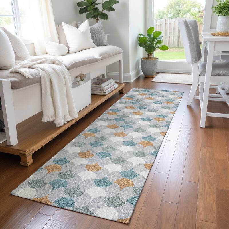Machine Washable Indoor/ Outdoor Modern Osage Chantille Rug