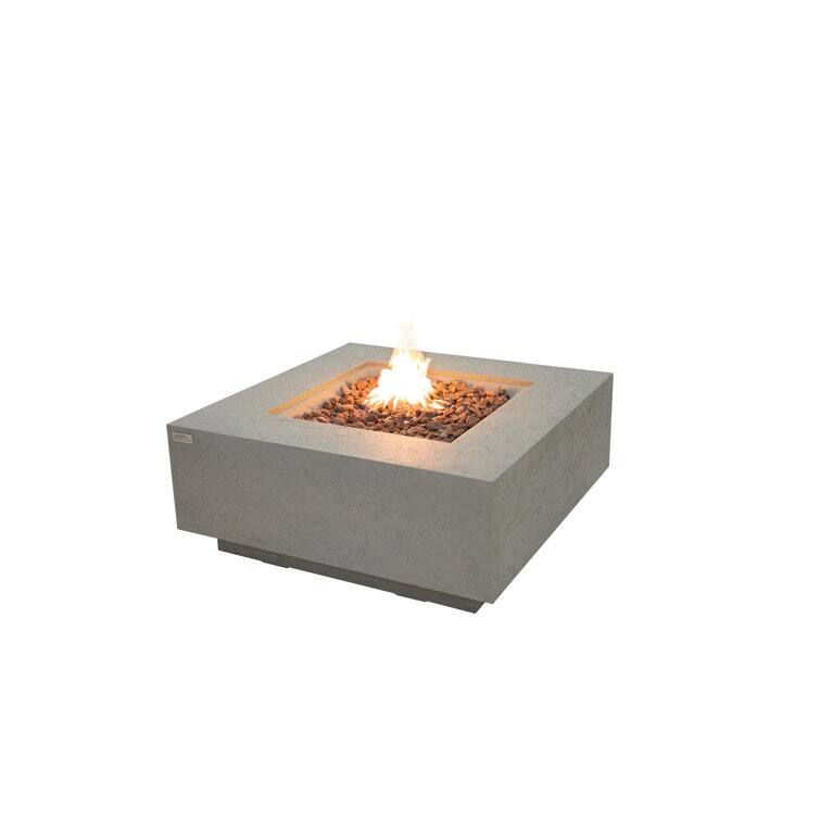 AMS Fireplace Brooklyn Travertine Fire Pit Bundle - 40" x 40" x 17"