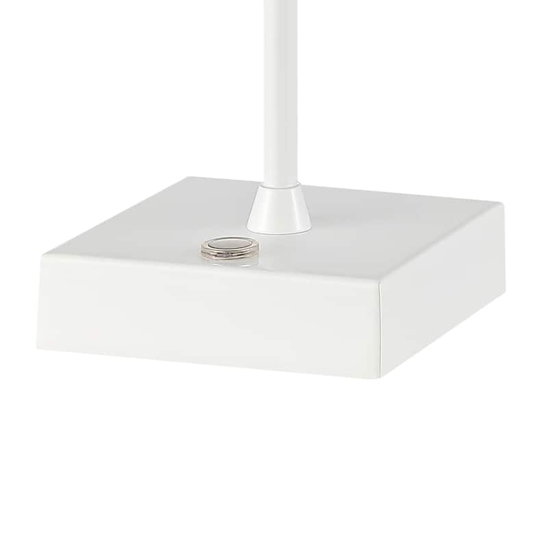 Lina 12.5" Modern Industrial Rechargeable/Cordless Iron/Acrylic Integrated LED Table Lamp with Ribbed Shade, by JONATHAN Y