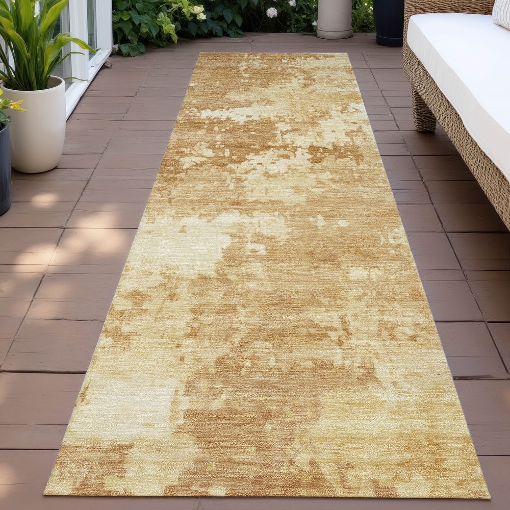 Machine Washable Indoor/Outdoor Contemporary Blend Chantille Rug