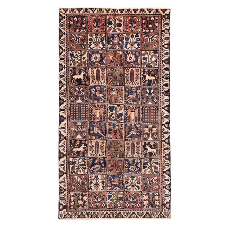ECARPETGALLERY Hand-knotted Kayseri Vintage Dark Red Wool Rug - 4'10 x 9'8