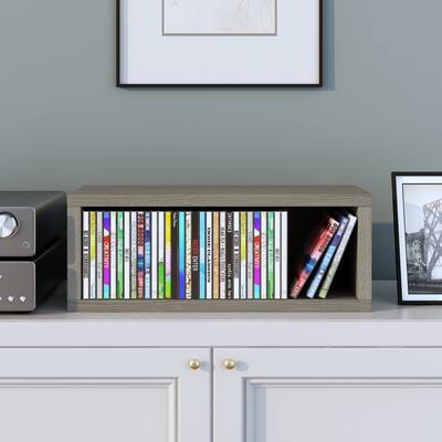 Way Basics Eco Stackable Media Storage Rack Shelving and Organizer - Holds 40 CDs, Grey