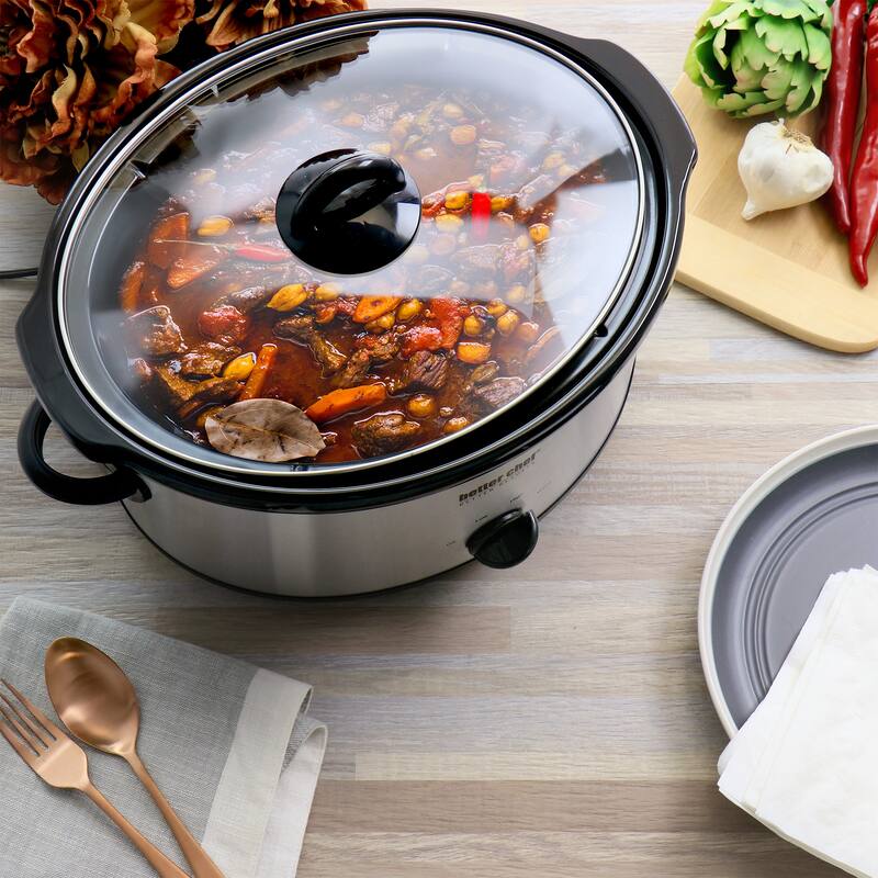 Better Chef 6 Quart Oval Slow Cooker with Removable Stoneware Crock