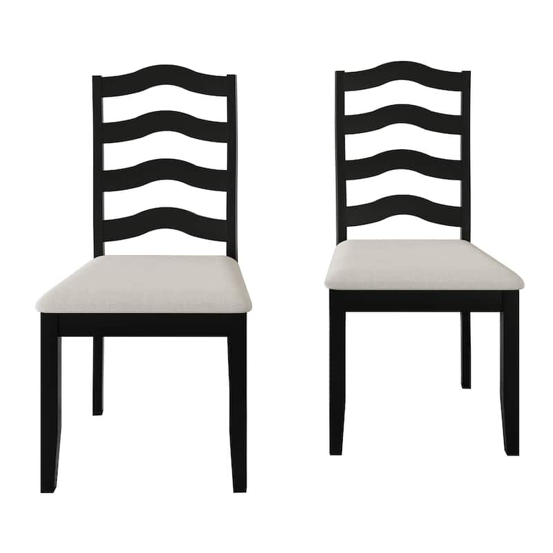 CraftPorch Sophistique Wooden Dining Chairs (Set of 2) - N/A - Black