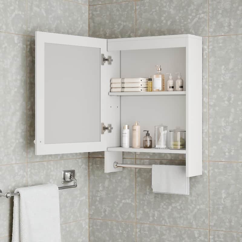 3 in 1 Bathroom Mirror Medicine Cabinet Wall Mounted, 20 Inch Modern Storage Cabinet with Adjustable Shelf