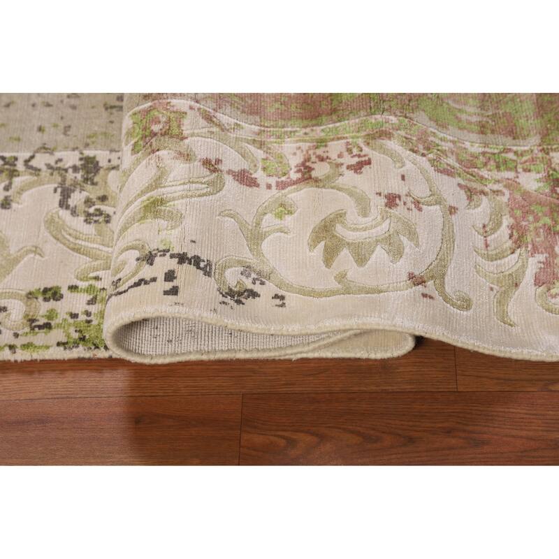 Contemporary / Abstract Area Rug Hand-Knotted Oriental Wool Carpet - 5'7" X 7'11"