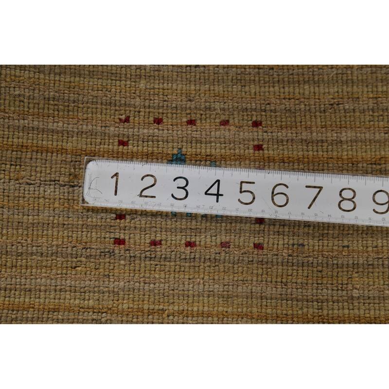 Gold Tribal Gabbeh Oriental Area Rug Handmade Wool Carpet - 4'11"x 7'11"
