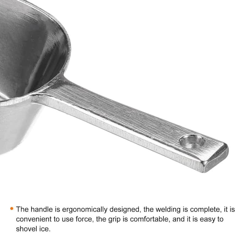 Ice Scoops Aluminum 7.09" Small Ice Maker Flour Cereal Sugar Utility Shovel - Silver Tone