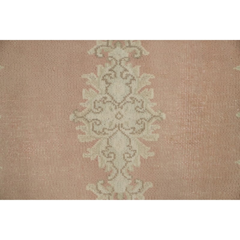 Hand Knotted Oriental 100% Wool Carpet Traditional Geometric Pink Kerman Area Rug - 2' 3'' X 1' 10''