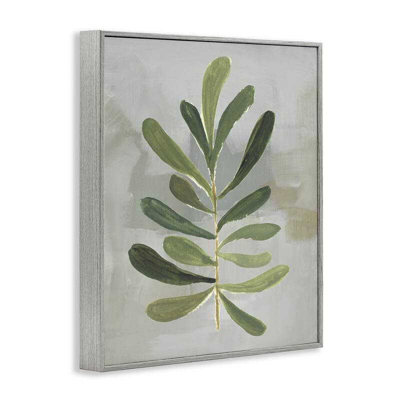 Stupell Single Green Leaf Branch Framed Giclee Art Design By Lanie Loreth