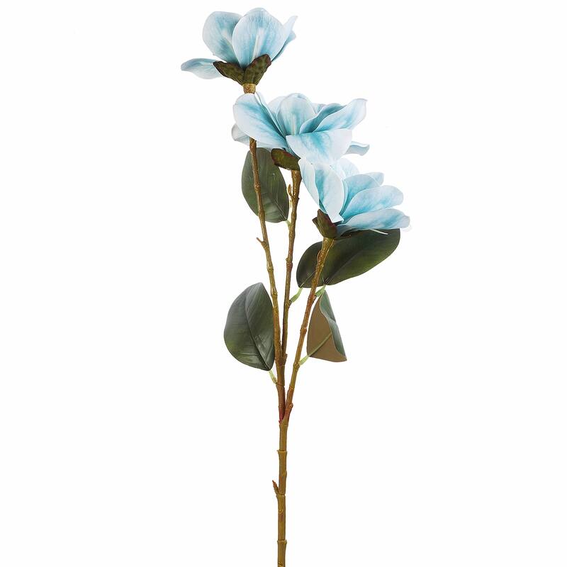 Enova Home 18" Artificial Nature Touch Magnolia Stem Fake Flowers for Home Decor