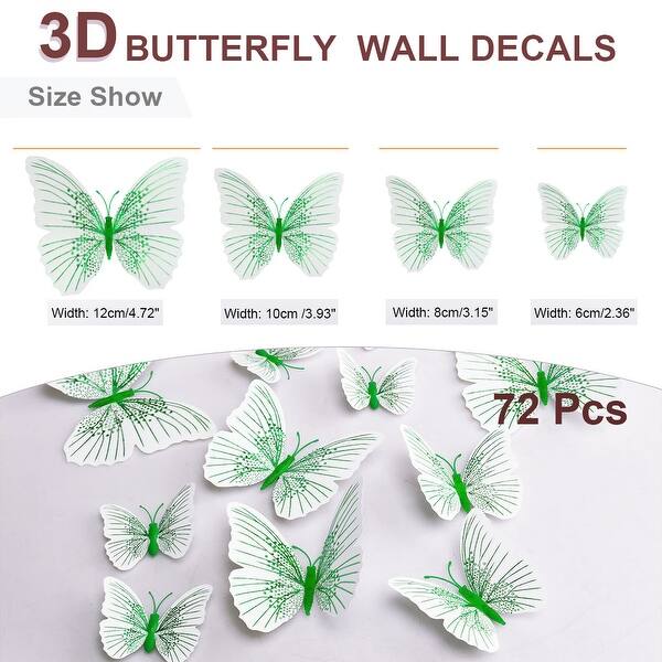 Shop 72pcs 3d Butterfly Wall Decal Diy Sticker For Christmas