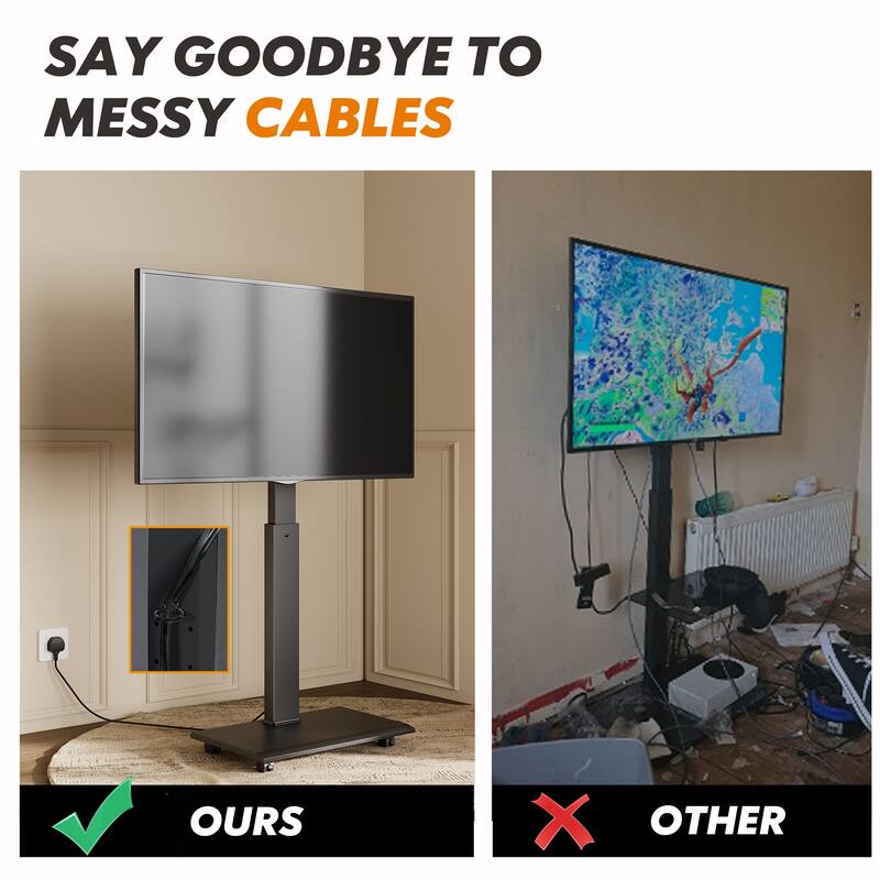 FITUEYES Rolling TV Stand for 32-75 Inch TVs,Horizontal and Vertical Swivel