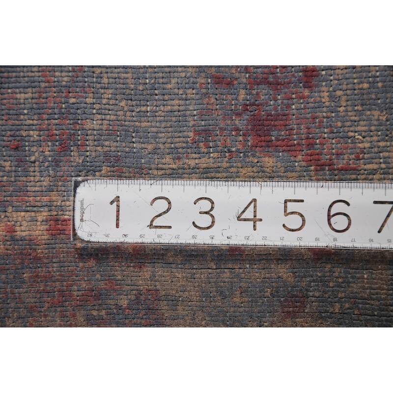 Contemporary Abstract Area Rug Handmade Indian Wool Carpet - 8'0"x 9'7"