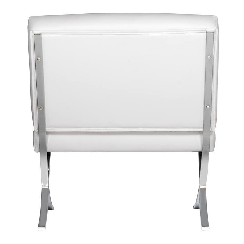 Attriom Bonded Leather and Metal Armless Mid Century Accent Chair - 30.25 x 26 x 34.75"
