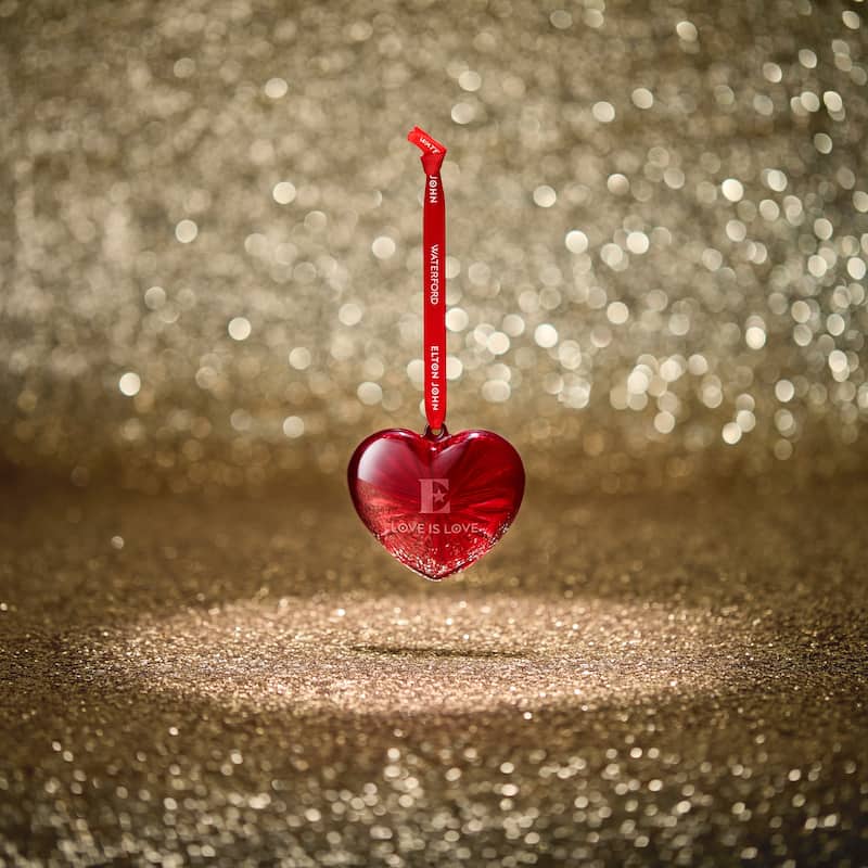 Waterford Elton John Aids Foundation Red Heart Ornament