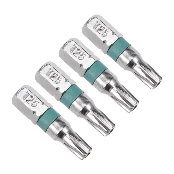 1/4-Inch Hex Shank Magnetic T25 Security Torx Screwdriver Drill Bits S2 4pcs - H1/4x25xT25 4pcs
