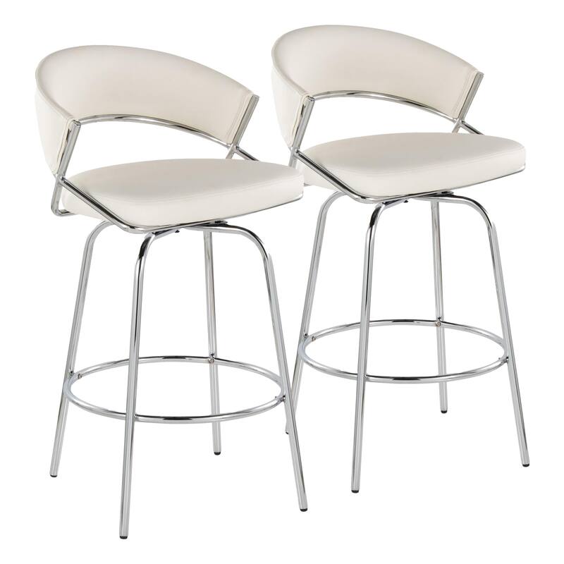 Silver Orchid Tatyana 26" Upholstered Counter Stool with Metal Legs (Set of 2)