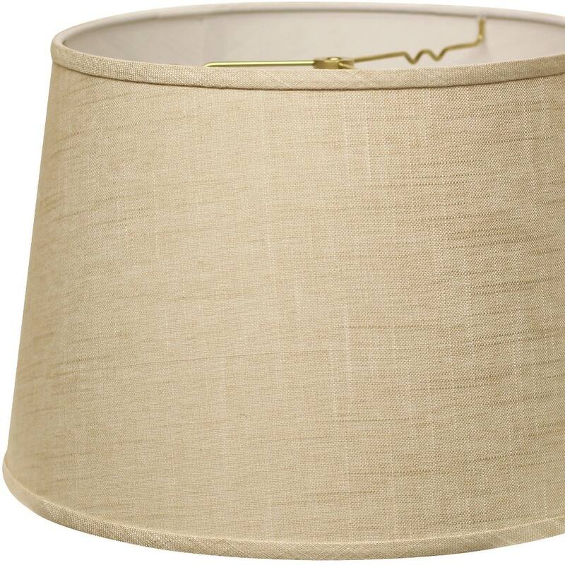 14" Light Wheat Rounded Empire Slanted Linen Lampshade - 14" L x 14" W x 9.5" H