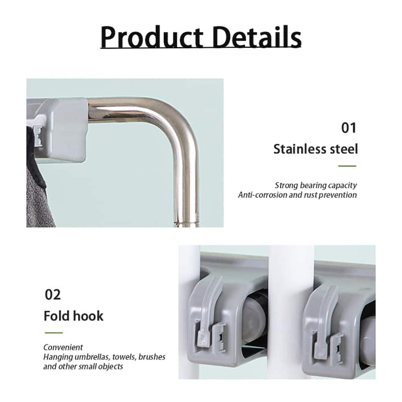 Multi-Function Stainless Steel Mop Bucket Set with Drain Hose and Foldable Hooks