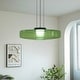 preview thumbnail 6 of 5, Bailey‌ 18 in. 30-Watt 1-Light Clear Green Glass Shade Pendant Light With Integrated LED Light, No Bulbs Included - 18 in