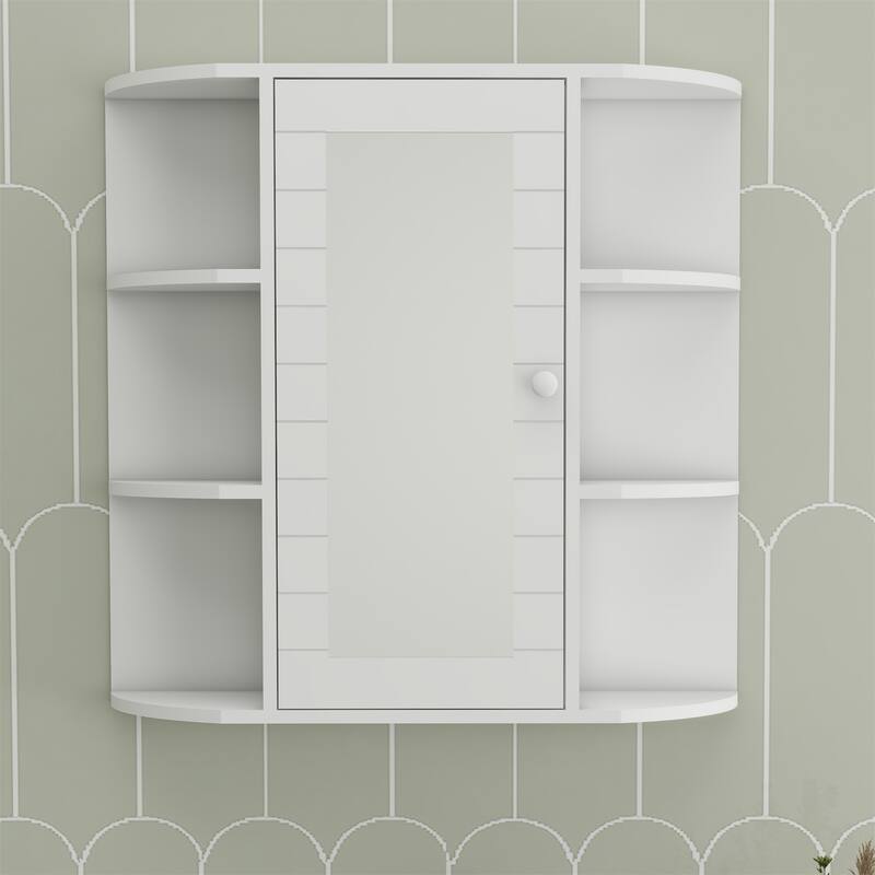 Wall Mounted Bathroom Cabinet w/ Mirror Door and 3 Adjustable Shelves