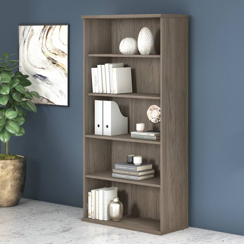 Studio C Tall 5 Shelf Bookcase Bookshelf Organizer by Bush Furniture - Wood Finish