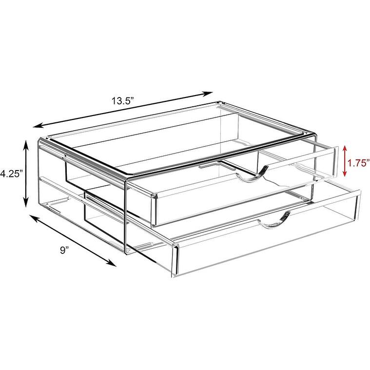 Sorbus Large Stackable Acrylic Drawers - Clear Storage Drawers for Organizing Make up, Nail Polish, Hair Accessories, and More