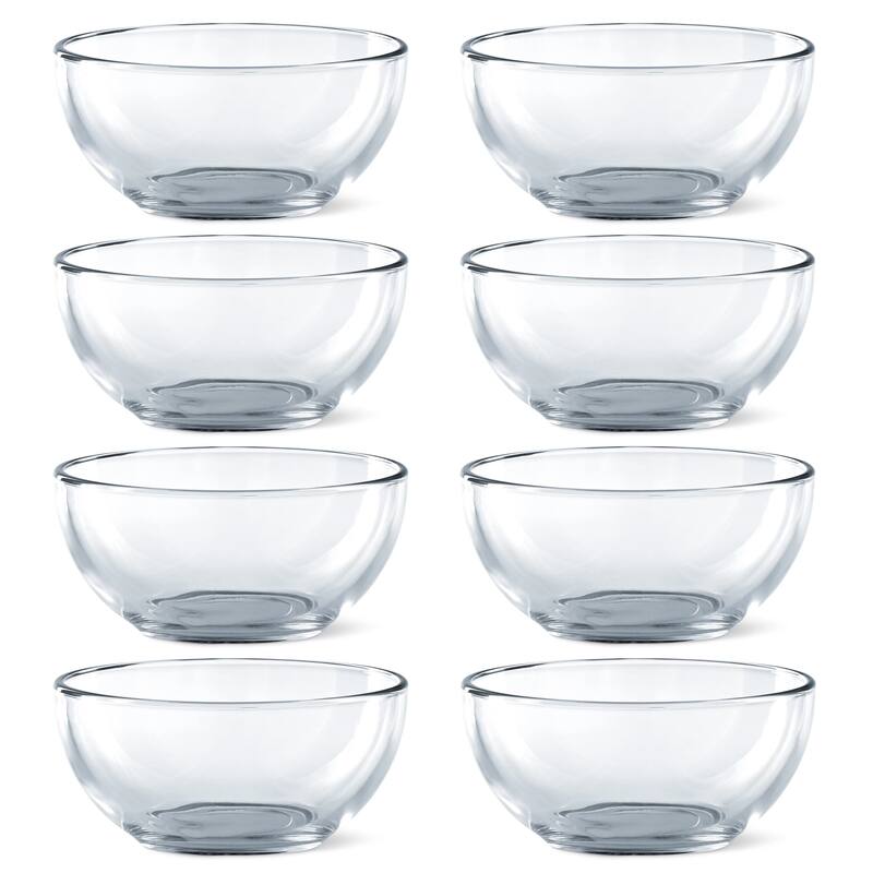 6" Durable Clear Glass Bowl Set Modern Design for Dining Mixing and Everyday Use