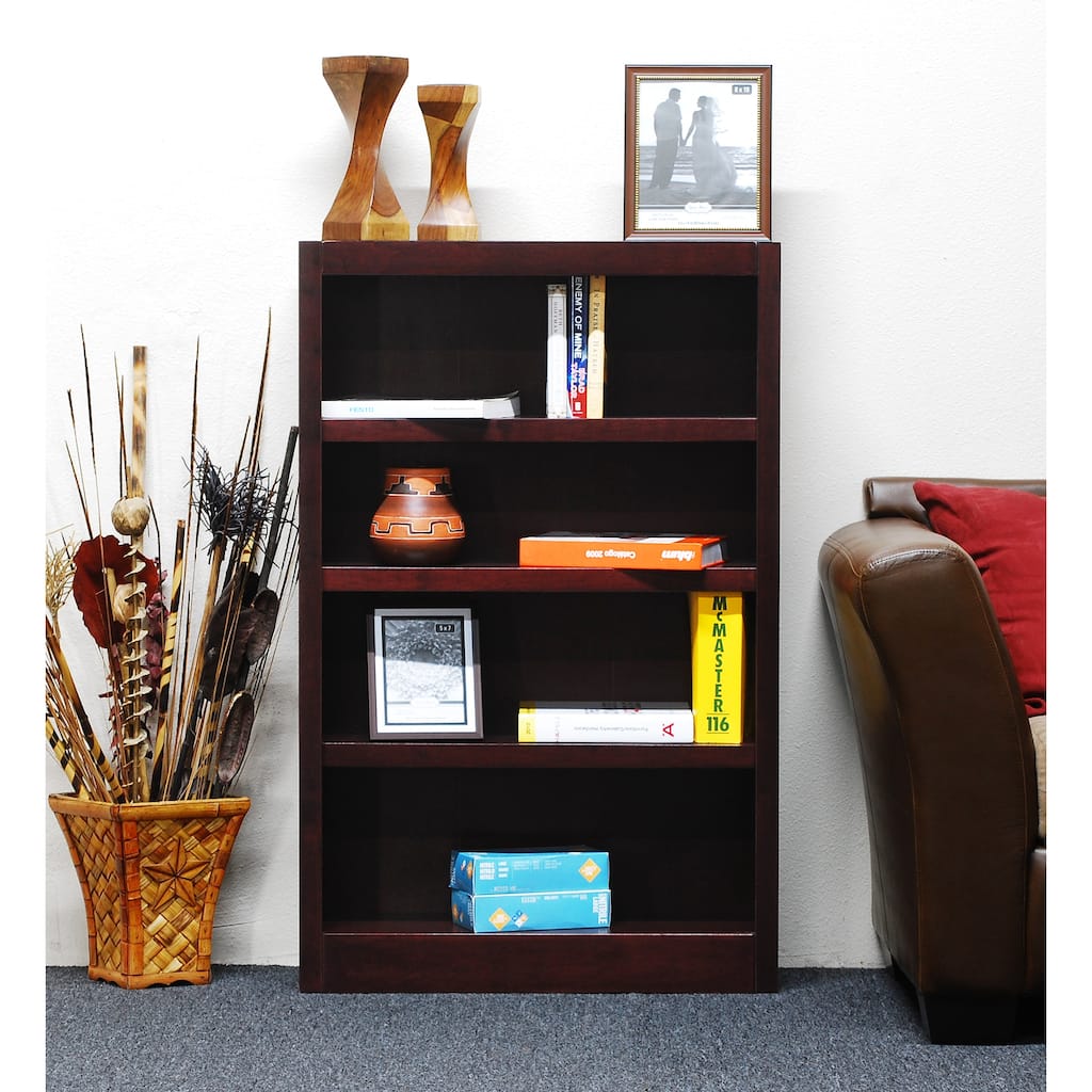 Concepts in Wood 4 Shelf Wood Bookcase, 48 inch Tall
