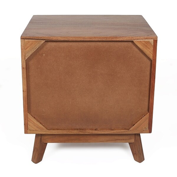 Brown Bedside Table Wooden Nightstand Storage Bed Side Table