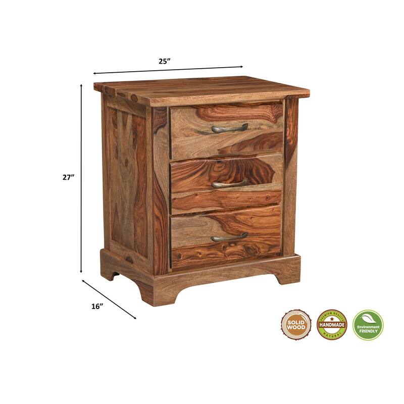 Avenue Live Edge 3-drawer Nightstand