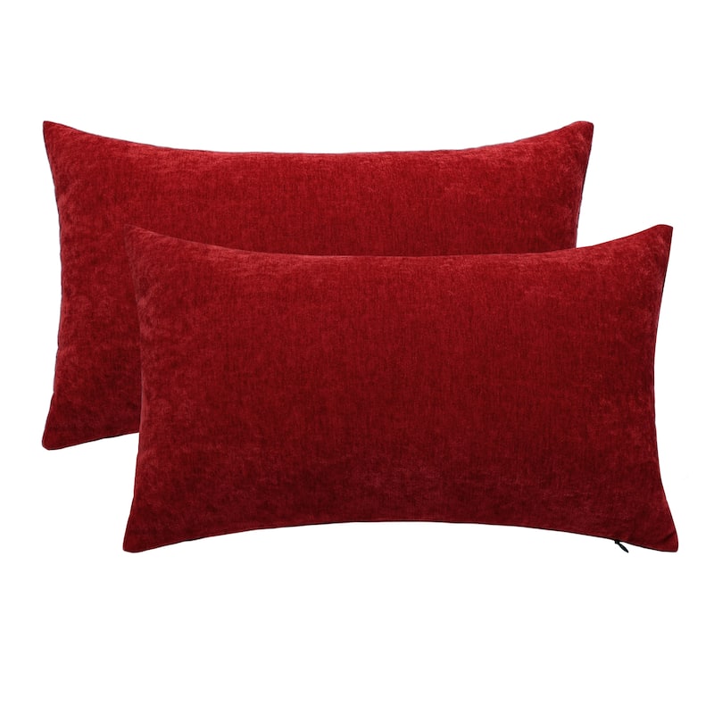 Velvet Pillow Cover (Set of 2) - Red