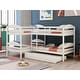 preview thumbnail 1 of 25, Twin-over-Twin L-Shaped Bunk Bed with Trundle and Storage White