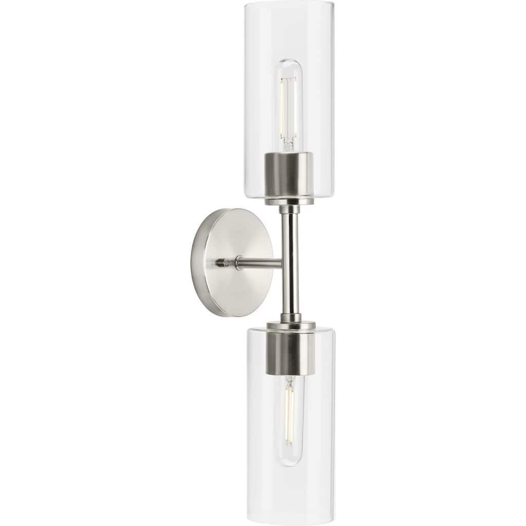 Cofield Collection Two-Light Brushed Nickel Transitional Wall Bracket - 22.5 in x 5.62 in x 4.87 in
